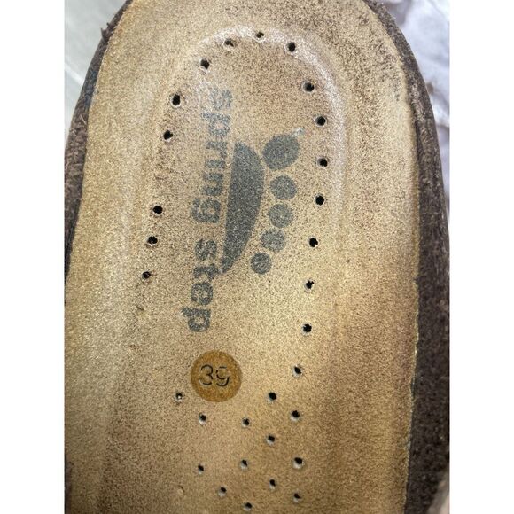 Spring Step Brown Suede Leather Cork Slide Wedge Sandals Women’s Sz 39EU/8.5M US - Picture 7 of 16